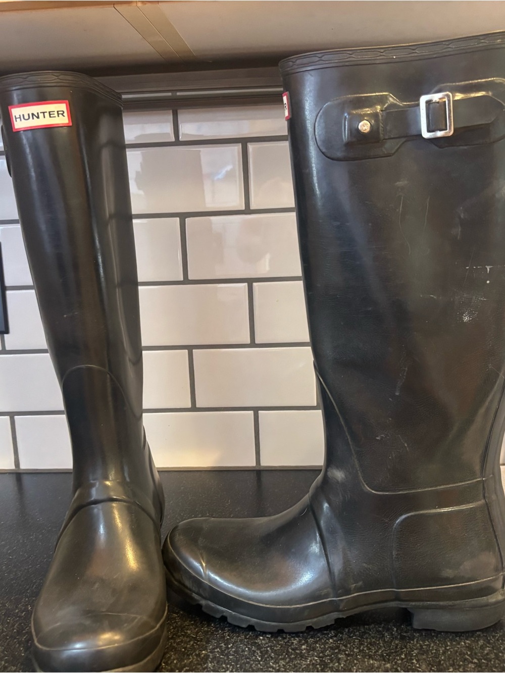 Hunter Men's Tall Black Rain Boots
